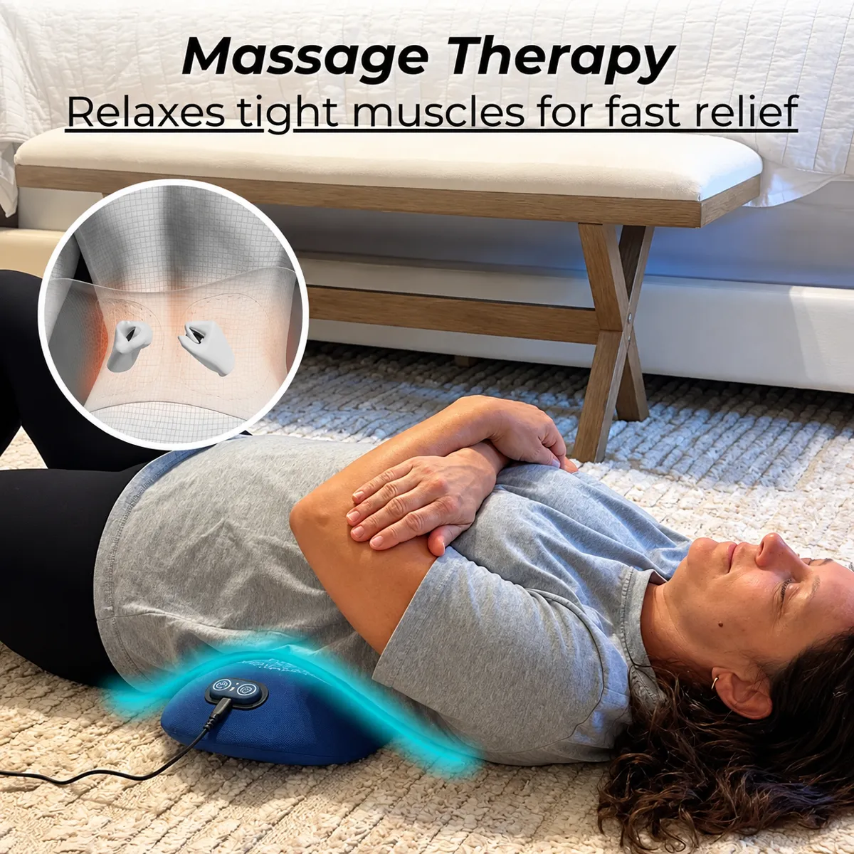 Deep massage with the SmoothSpine massager